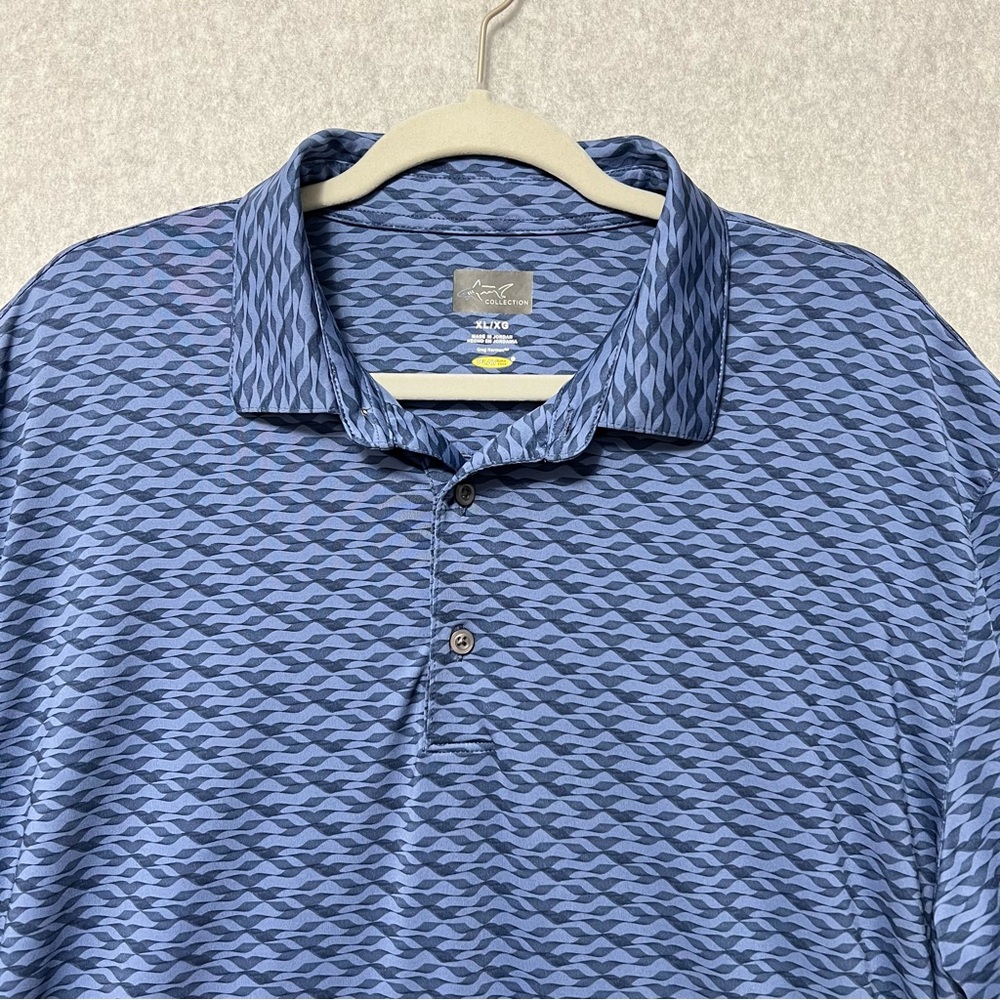 Greg Norman Collection Blue Geometric Polo Shirt Size XL - Picture 3 of 11
